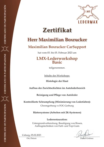 Preview of the certificate for Maximilian Boxrucker